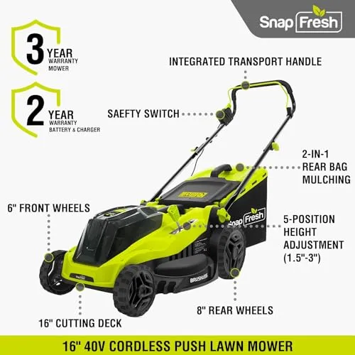 SnapFresh 16" Electric Lawn Mower | Tools Official